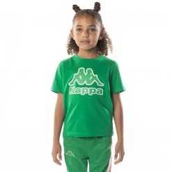 Kappa US Logo Bant T-Shirt - Green Kids