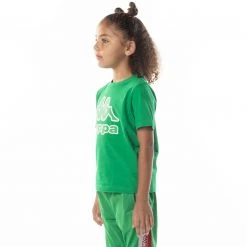 Kappa US Logo Bant T-Shirt - Green Kids
