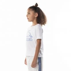 Kappa US Kids Logo Bant T-Shirt - White Blue