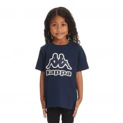 Kappa US Kids Logo Tape Bant T-Shirt - Navy