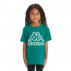 Kappa US Kids Logo Tape Bant T-Shirt - Dark Green