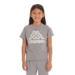Kappa US Kids Logo Tape Bant T-Shirt - Grey
