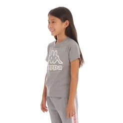 Kappa US Kids Logo Tape Bant T-Shirt - Grey