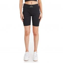 Kappa US Women Logo Tape Doham Bike Shorts - Black Smoke