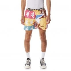 Kappa US Men Authentic Graphik Tropical Shorts - Brown Yellow