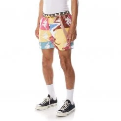 Kappa US Men Authentic Graphik Tropical Shorts - Brown Yellow