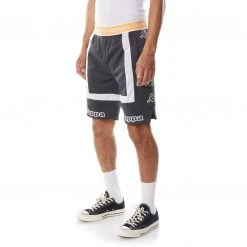 Kappa US Men Logo Tape Ehno Shorts - Black Smoke Light Orange