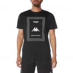 Kappa US Men Authentic Graphy T-Shirt - Black Smoke Sand