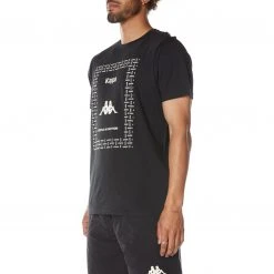Kappa US Men Authentic Graphy T-Shirt - Black Smoke Sand
