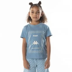 Kappa US Kids Authentic Graphy T-Shirt - Light Blue Sand