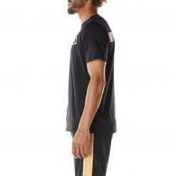 Kappa US Logo Tape Erco T-Shirt - Black Smoke Light Orange Men