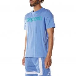 Kappa US Logo Tape Erco T-Shirt - Blue Teal Men