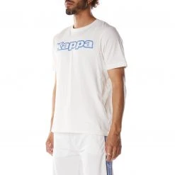 Kappa US Men Logo Tape Erco T-Shirt - White Blue