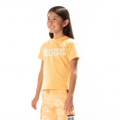 Kappa US Kids Logo Tape Erco T-Shirt - Light Orange