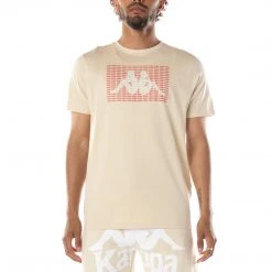 Kappa US Men Authentic Graphik Ramone T-Shirt - Beige White