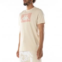 Kappa US Men Authentic Graphik Ramone T-Shirt - Beige White