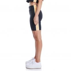 Kappa US Women Logo Tape Eosa Bike Short - Black Smoke Light Orange