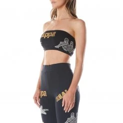 Kappa US Authentic Graphik Tessa Bandeau - Black Smoke Light Orange Women