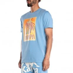 Kappa US Men Authentic Graphik Ten T-Shirt - Light Blue