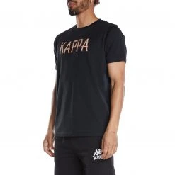 Kappa US Men Authentic Graphik Trevor T-Shirt - Black Smoke Brown
