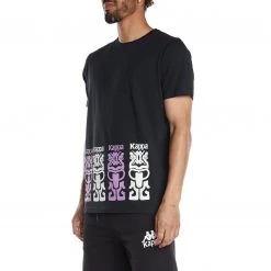 Kappa US Authentic Graphik Theodor T-Shirt - Black Smoke Violet Men