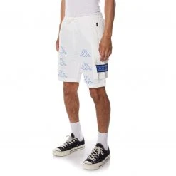 Kappa US Logo Tape Esso Shorts - White Blue Men