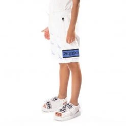 Kappa US Kids Logo Tape Esso Cargo Shorts - White Blue