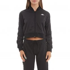 Kappa US Women 222 Banda Ponce Cropped Jacket - Black Smoke