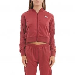 Kappa US 222 Banda Ponce Cropped Jacket - Burgundy
