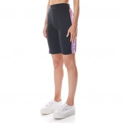 Kappa US Women 222 Banda Dicles 2 Bike Shorts - Black Smoke Violet