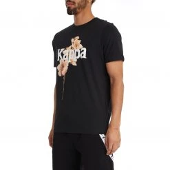 Kappa US Men Authentic Jpn Vissen T-Shirt - Black Smoke