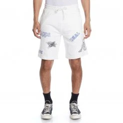 Kappa US Authentic Graphik Tren Shorts - White Blue Men