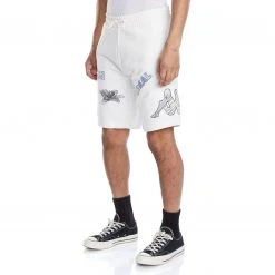 Kappa US Authentic Graphik Tren Shorts - White Blue Men