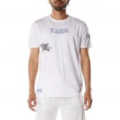 Kappa US Men Authentic Graphik Texan T-Shirt - White Blue