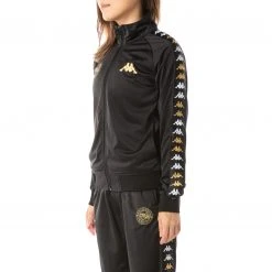 Kappa US Women 222 Banda Flippers Flako Track Jacket - Black Smoke